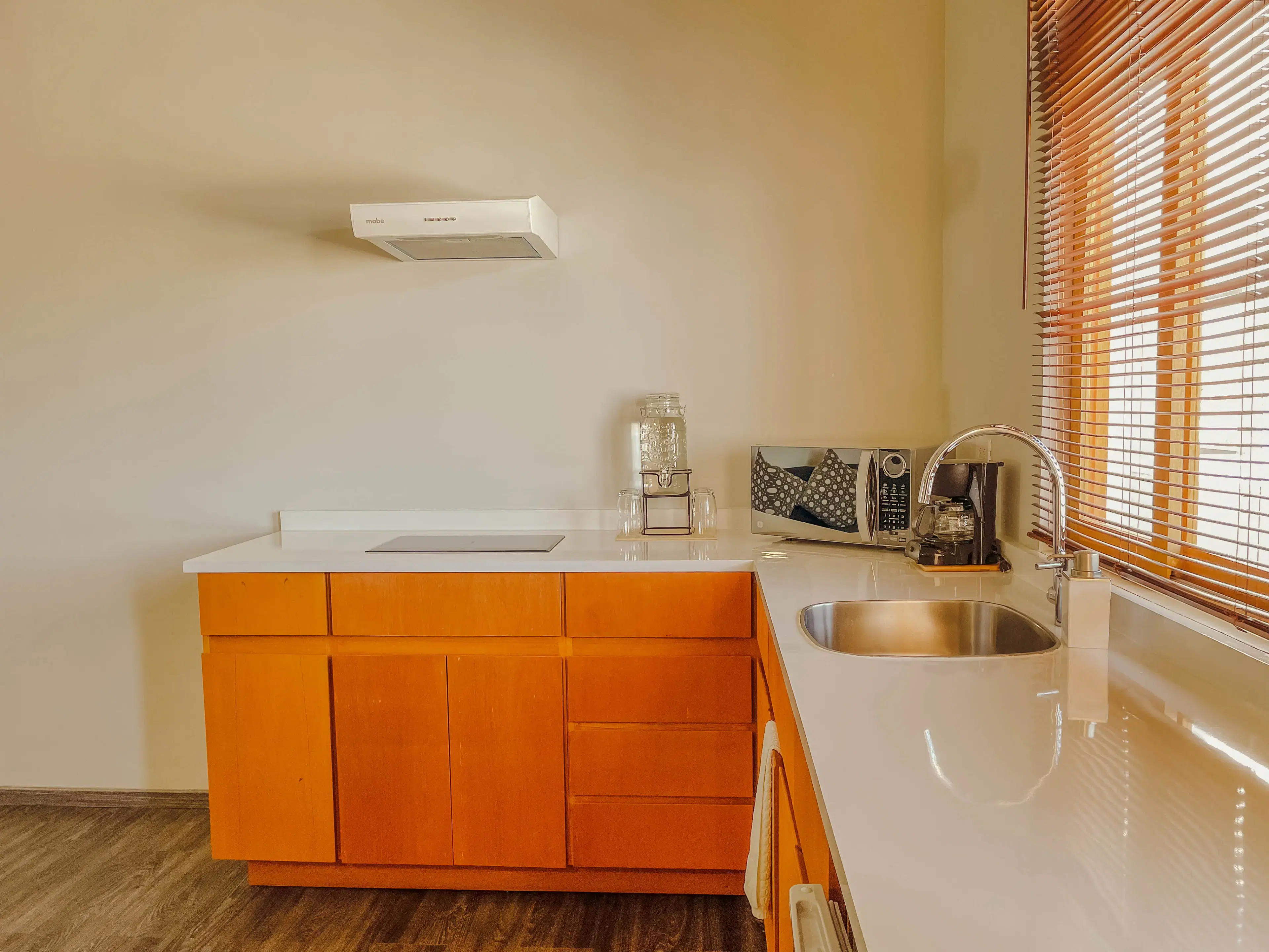 Master suite kitchenette with sink and microwave